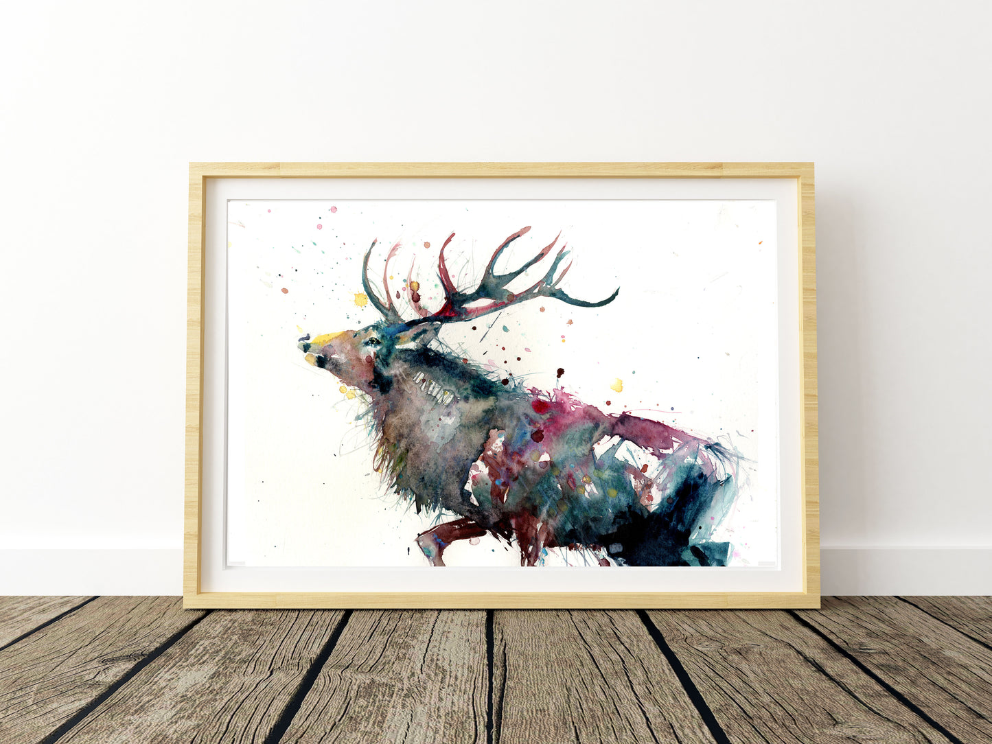 Red deer, stag print limited edition