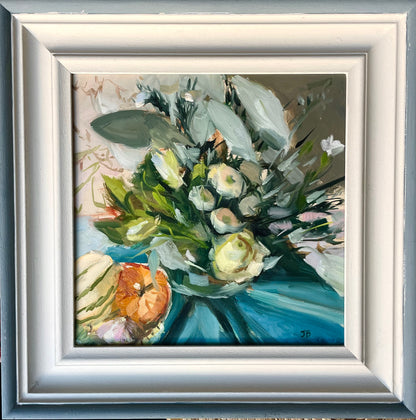 Eucalyptus and roses original oil painting