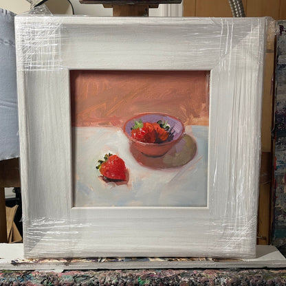 Strawberries original still life oil painting