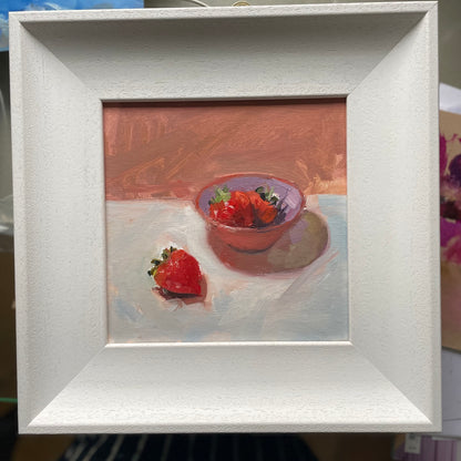 Strawberries original still life oil painting