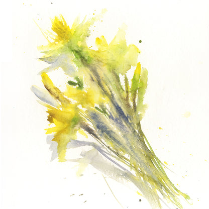 Original watercolour painting Daffodils