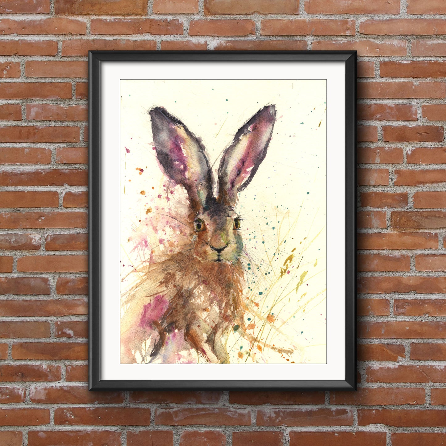 Original hare watercolour painting "Amber"