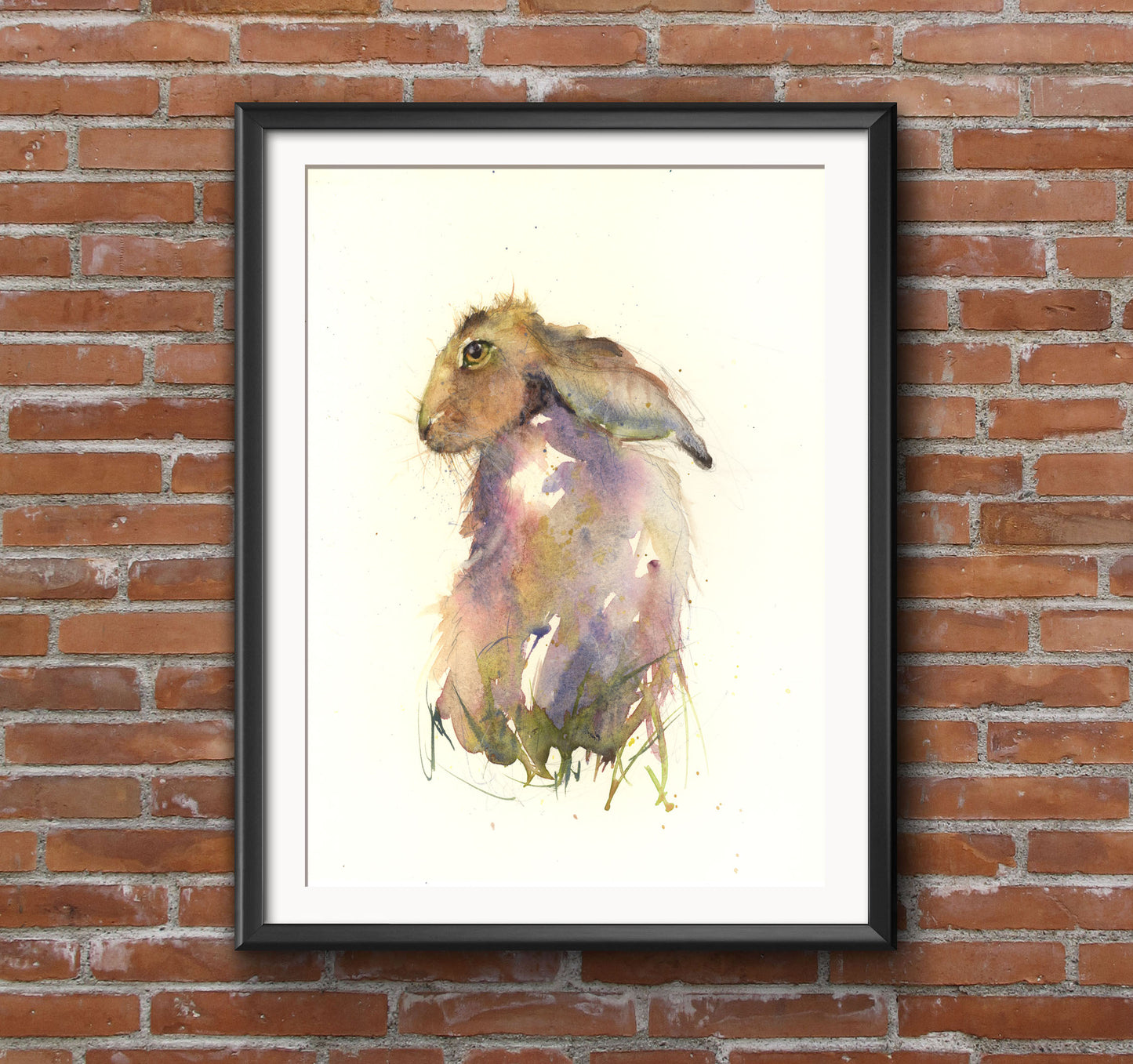 Original hare watercolour painting "Tom"