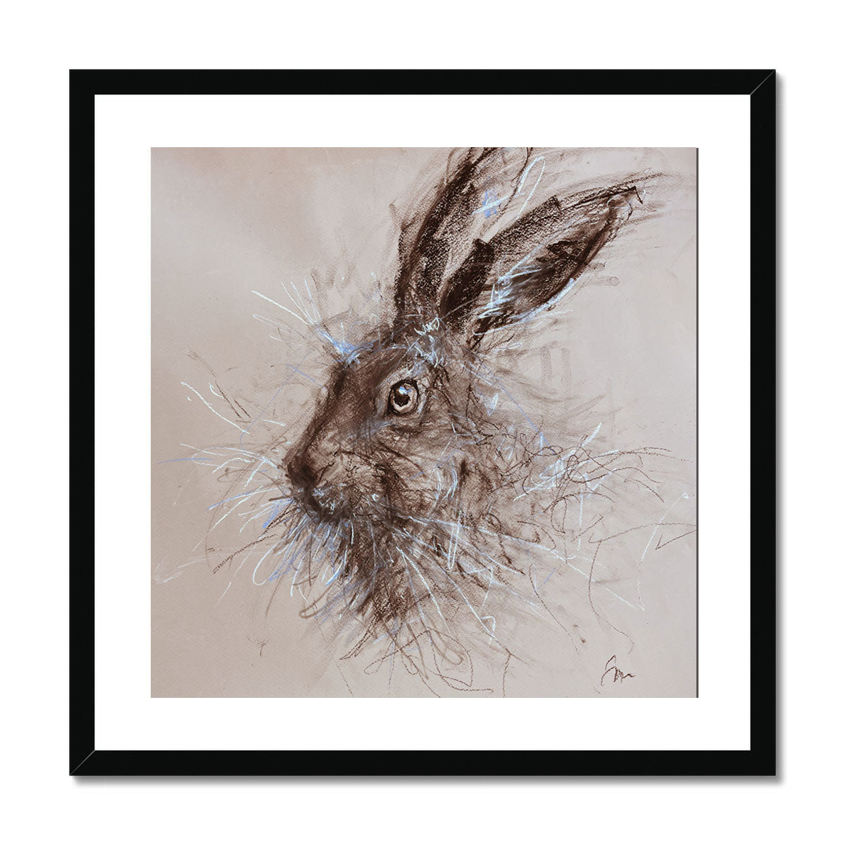 Original hare charcoal drawing "Henry"