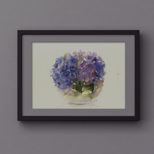 Original watercolour painting "Hydrangeas"