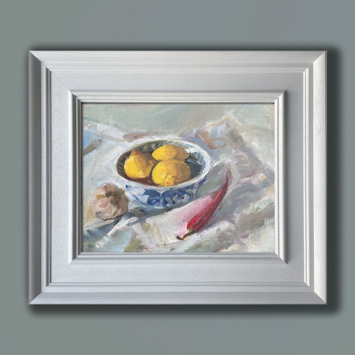 lemon chilli and garlic original oil painting