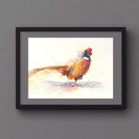 Original watercolour painting 'strutting Pheasant'