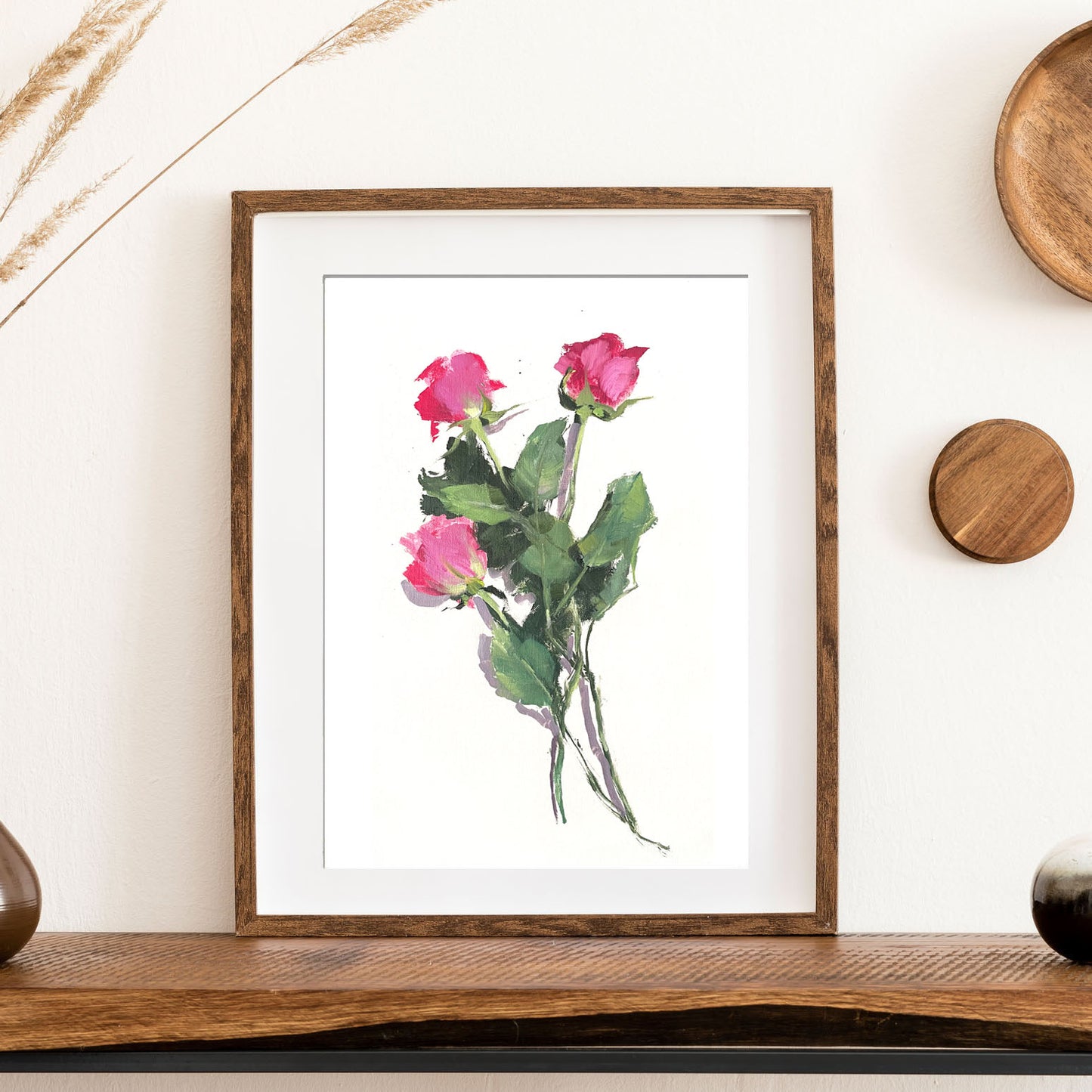 Art print from original oil painting Pink Roses