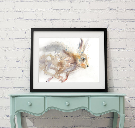 Original hare watercolour painting "Bob"