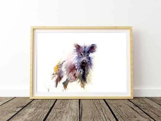 signed LIMITED EDITON PRINT  'Wild Boar" - Jen Buckley Art limited edition animal art prints