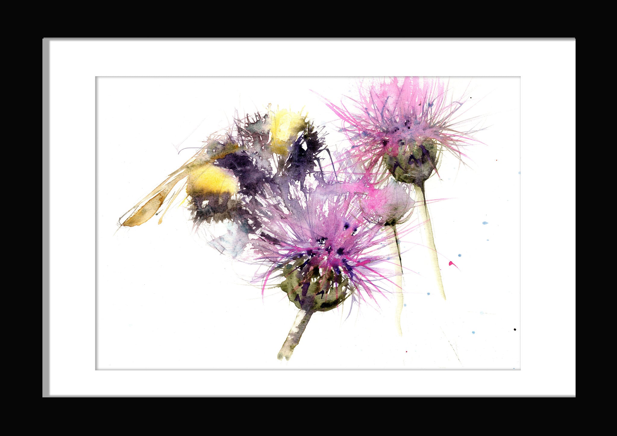 LIMITED EDITON PRINT of my original Bumble bee on a thistle – Jen ...