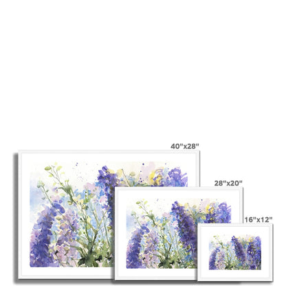 Delphiniums Framed & Mounted Print - Jen Buckley Art limited edition animal art prints