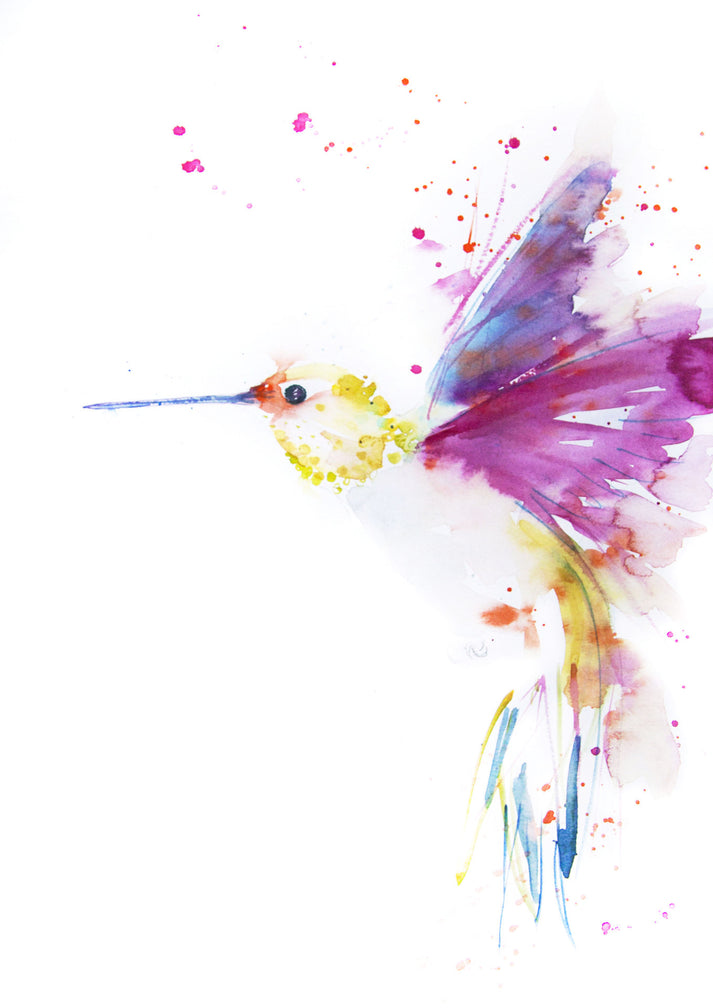 JEN BUCKLEY ART signed PRINT of my original HUMMINGBIRD watercolour ...