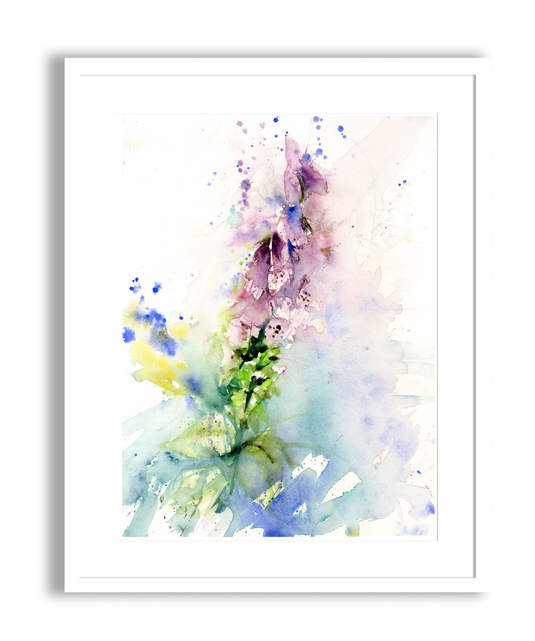 Summer foxgloves floral watercolour art limited edition print - Jen Buckley Art limited edition animal art prints