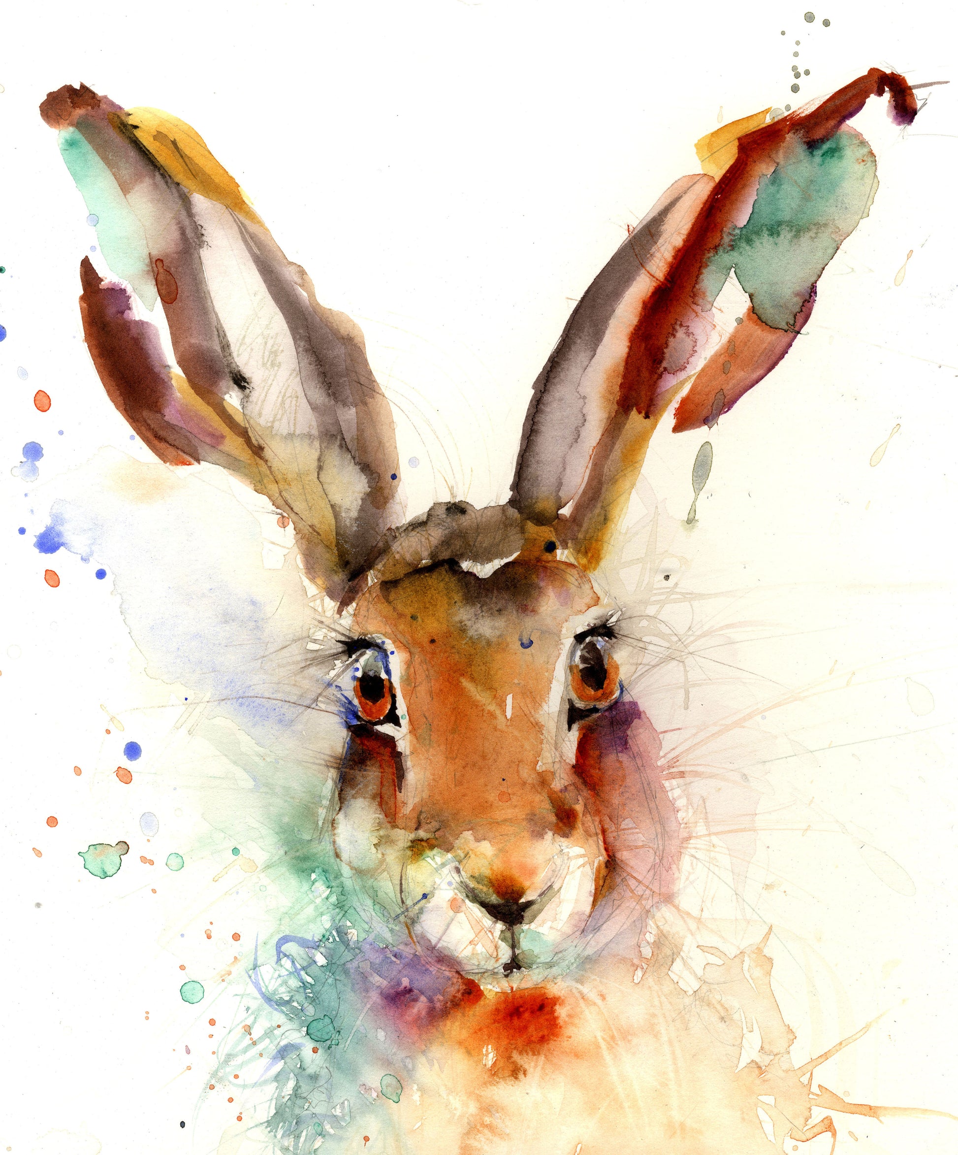 Limited edition hare print - Jen Buckley Art limited edition animal art prints