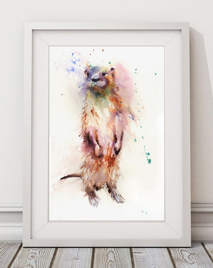 Signed LIMITED EDITION PRINT of original OTTER painting 
