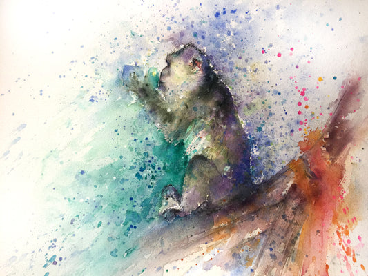 Original watercolour painting for Sarah - Jen Buckley Art limited edition animal art prints